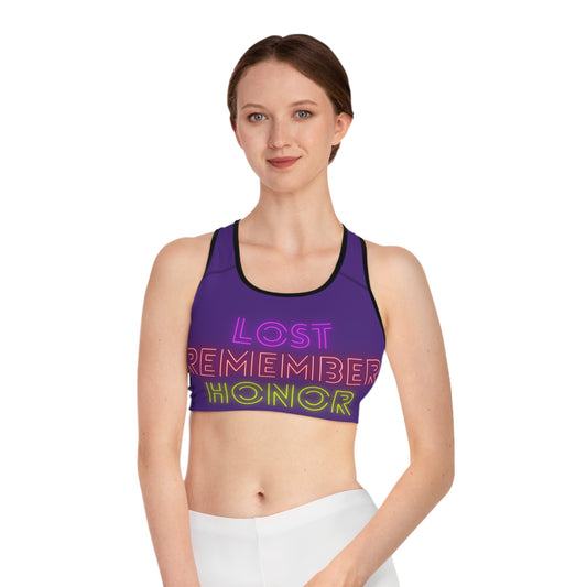 Sports Bra: Lost Remember Honor Purple