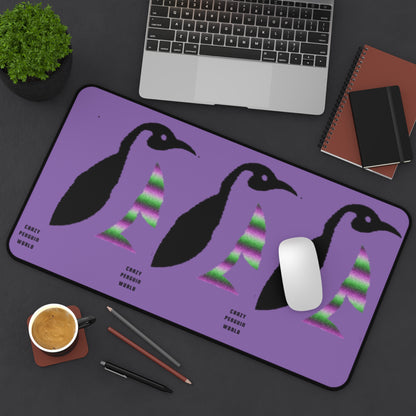 Desk Mat: Crazy Penguin World Logo Lite Purple