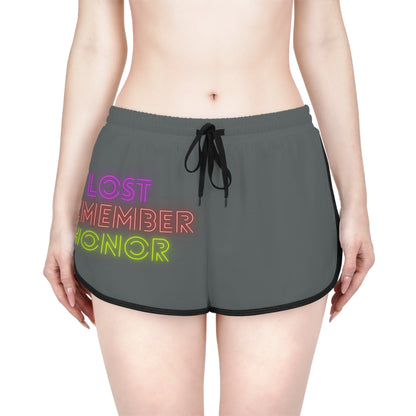 Women's Relaxed Shorts: Lost Remember Honor Dark Grey