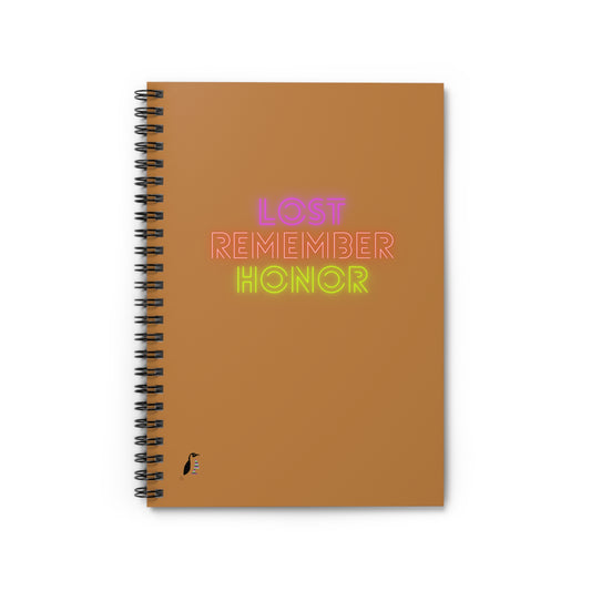 Spiral Notebook - Ruled Line: Lost Remember Honor Lite Brown