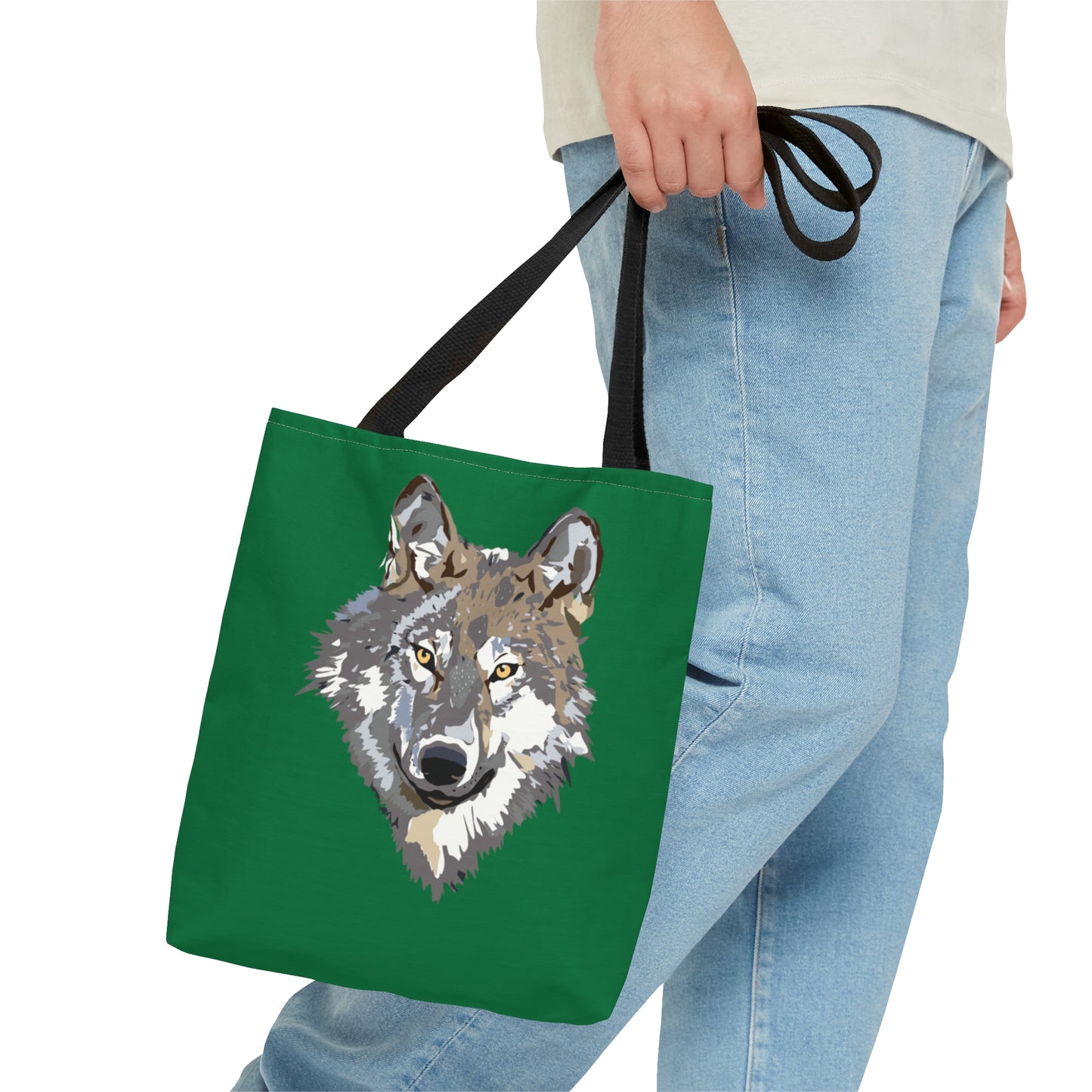 Tote Bag: Wolves Dark Green