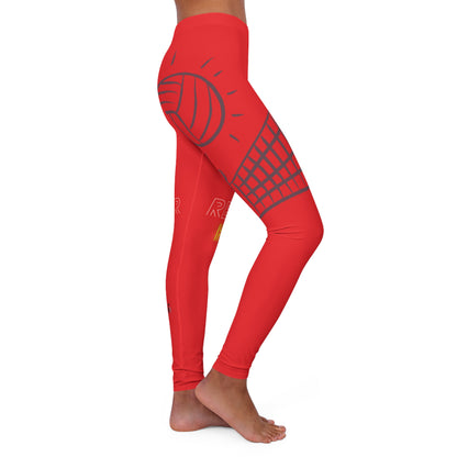 Women's Spandex Leggings: Volleyball Red