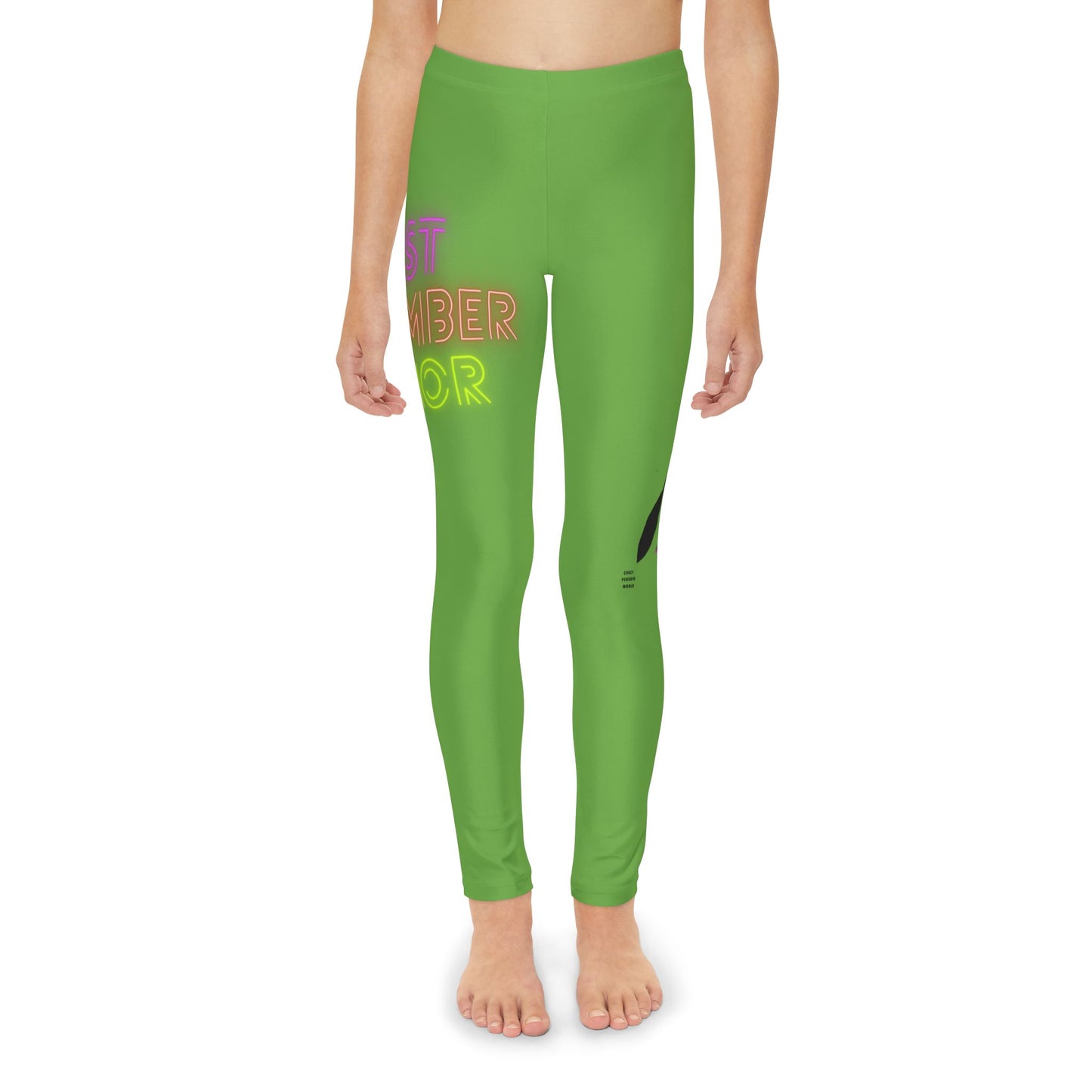 Youth Full-Length Leggings: Lost Remember Honor Green