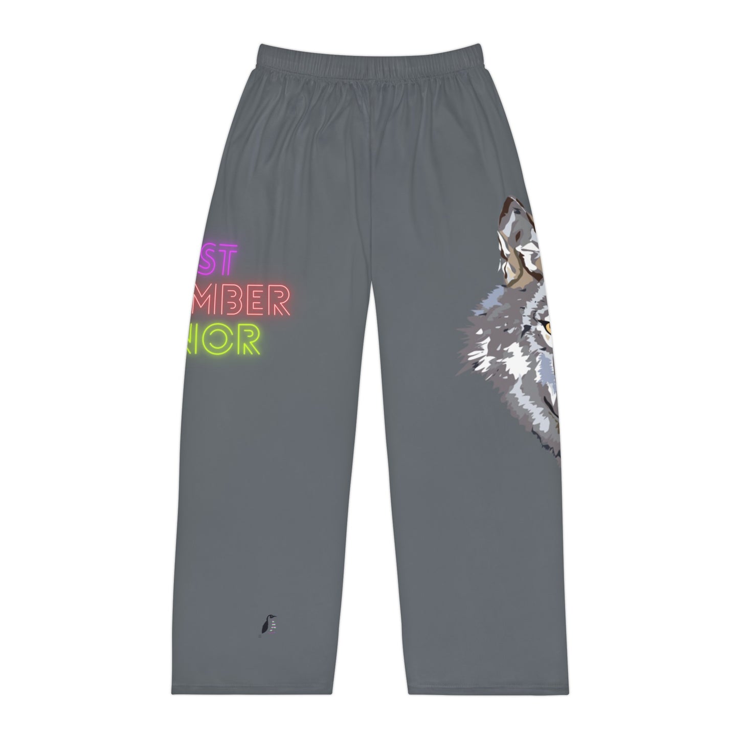 Men's Pajama Pants: Wolves Dark Grey