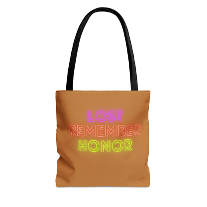 Tote Bag: Lost Remember Honor Lite Brown