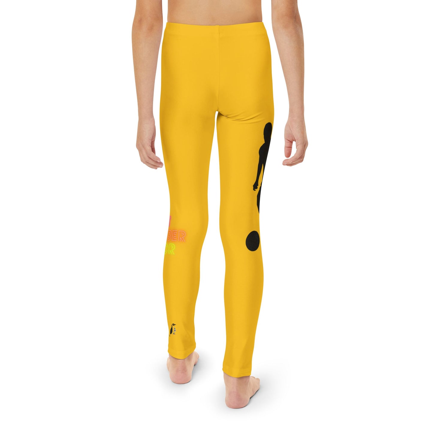 Youth Full-Length Leggings: Soccer Yellow