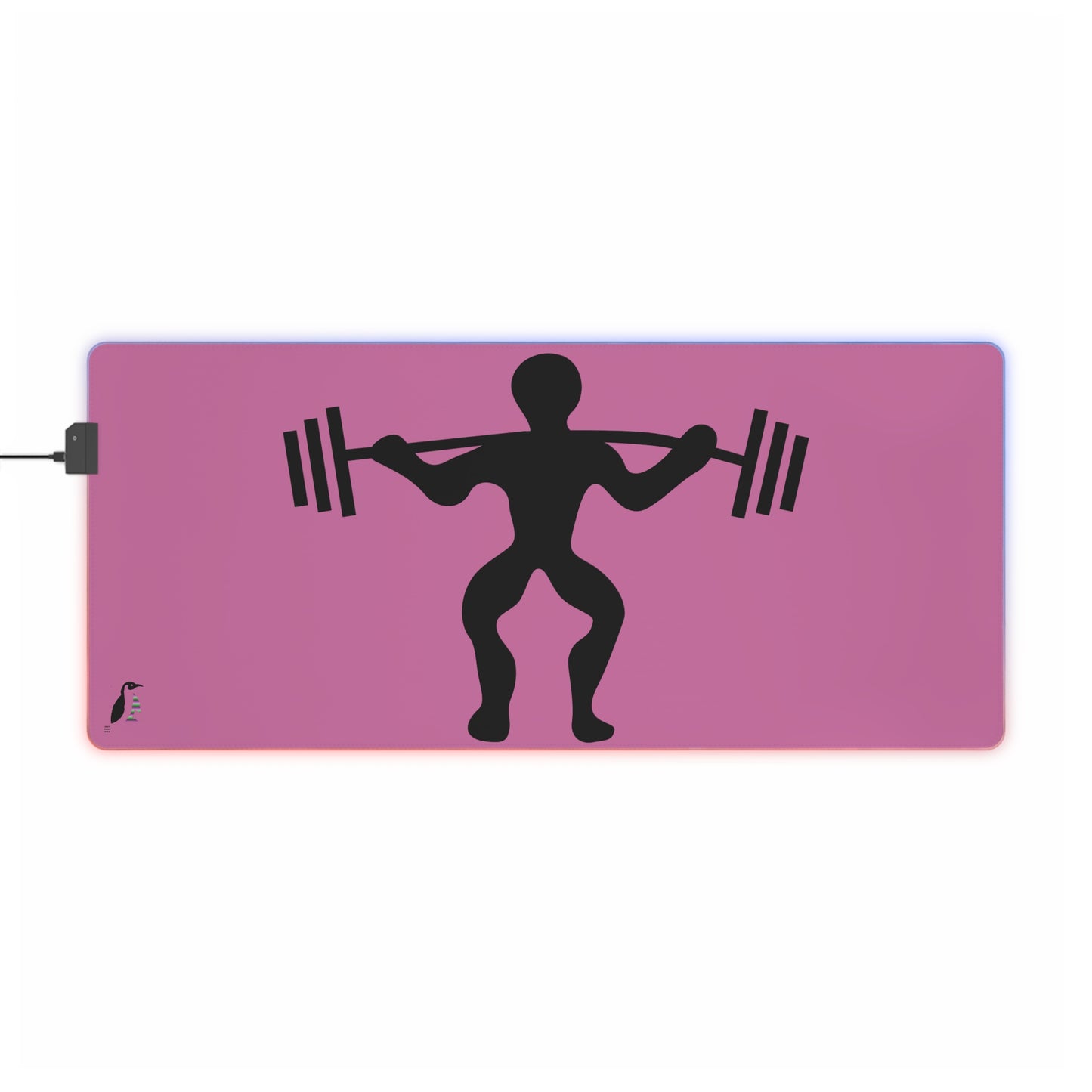 LED Gaming Mouse Pad: Weightlifting Lite Pink