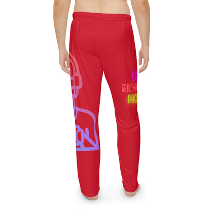 Men's Pajama Pants: Gaming Dark Red