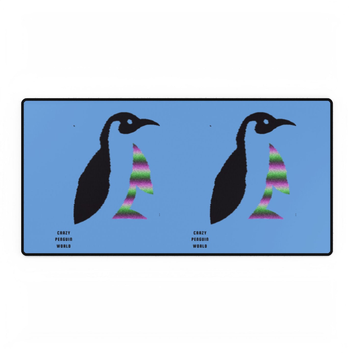 Desk Mats: Crazy Penguin World Logo Lite Blue