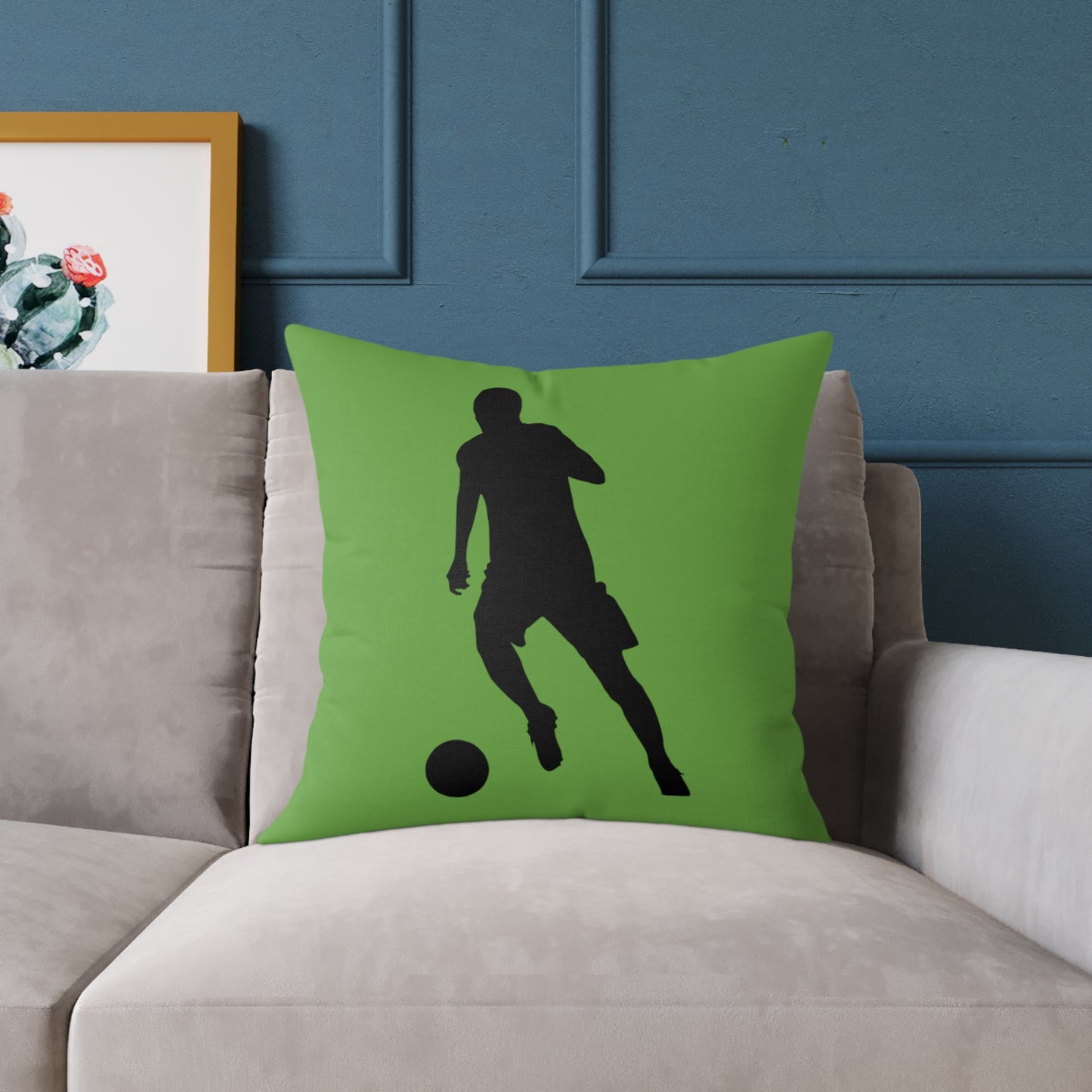 Spun Polyester Pillow: Soccer Green