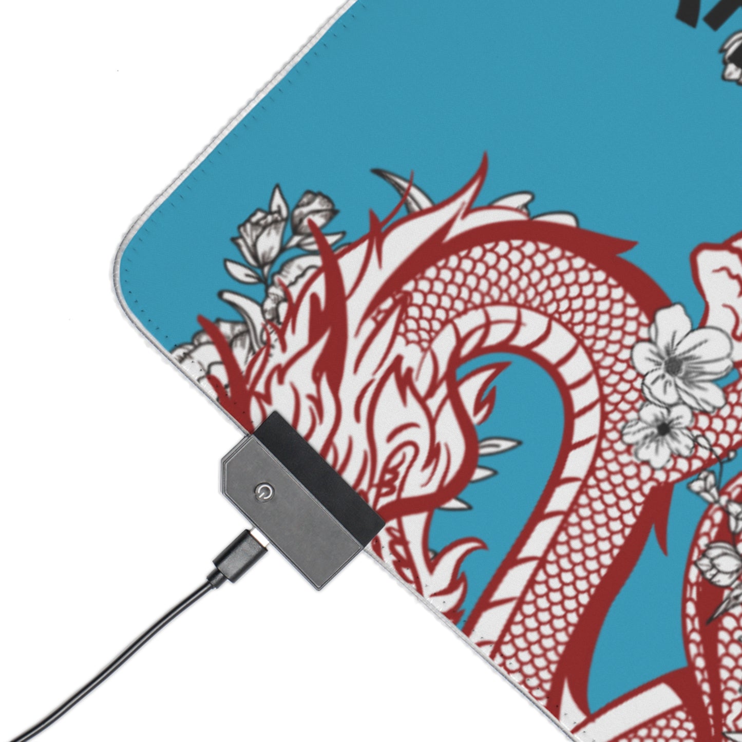 LED Gaming Mouse Pad: Dragons Turquoise