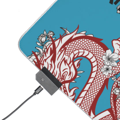 LED Gaming Mouse Pad: Dragons Turquoise