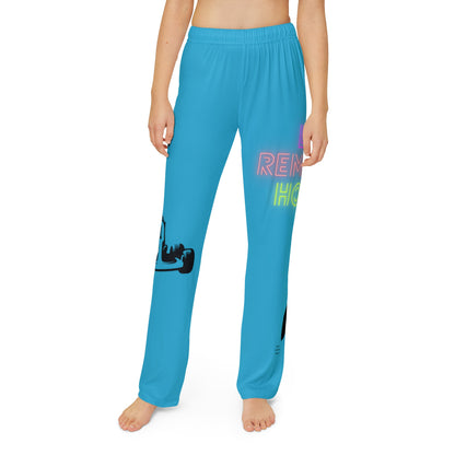 Kids Pajama Pants: Racing Turquoise