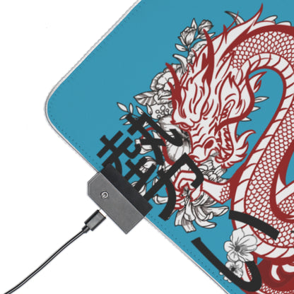 LED Gaming Mouse Pad: Dragons Turquoise