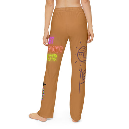 Kids Pajama Pants: Volleyball Lite Brown