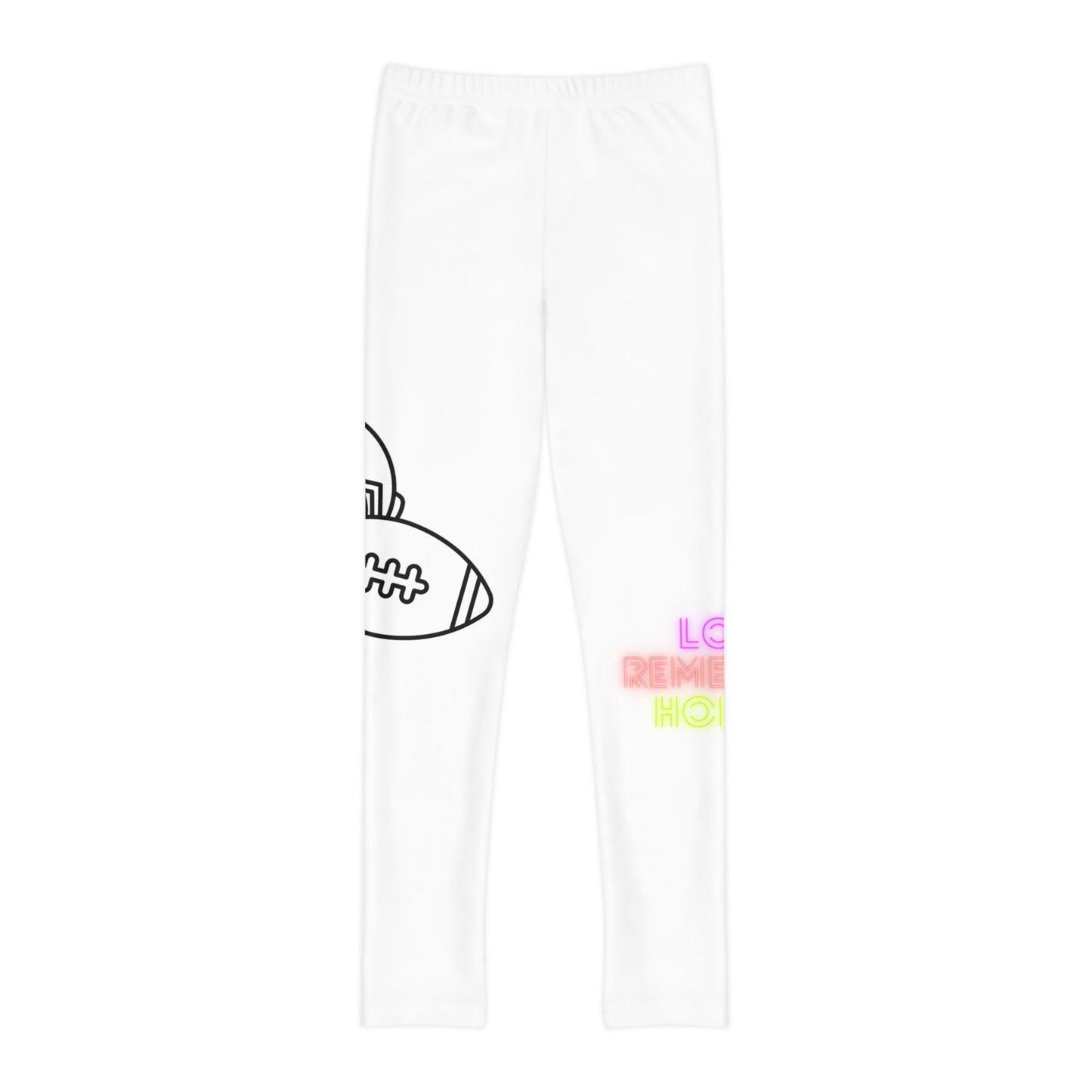 Youth Full-Length Leggings: Football White