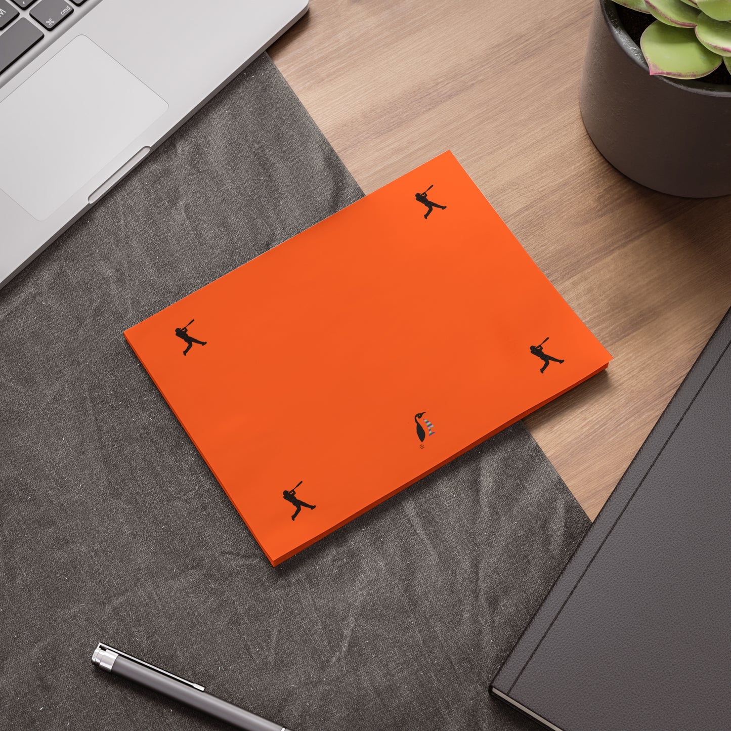 Post-it® Note Pads: Baseball Orange