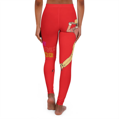 Women's Spandex Leggings: Golf Red