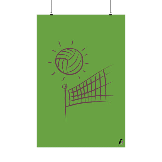 Premium Matte Vertical Posters: Volleyball Green