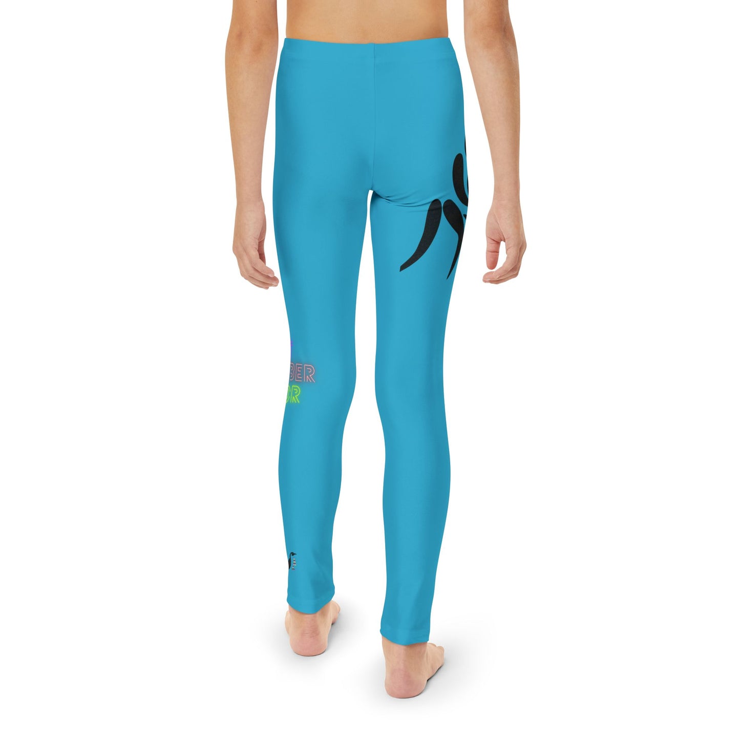 Youth Full-Length Leggings: Wrestling Turquoise