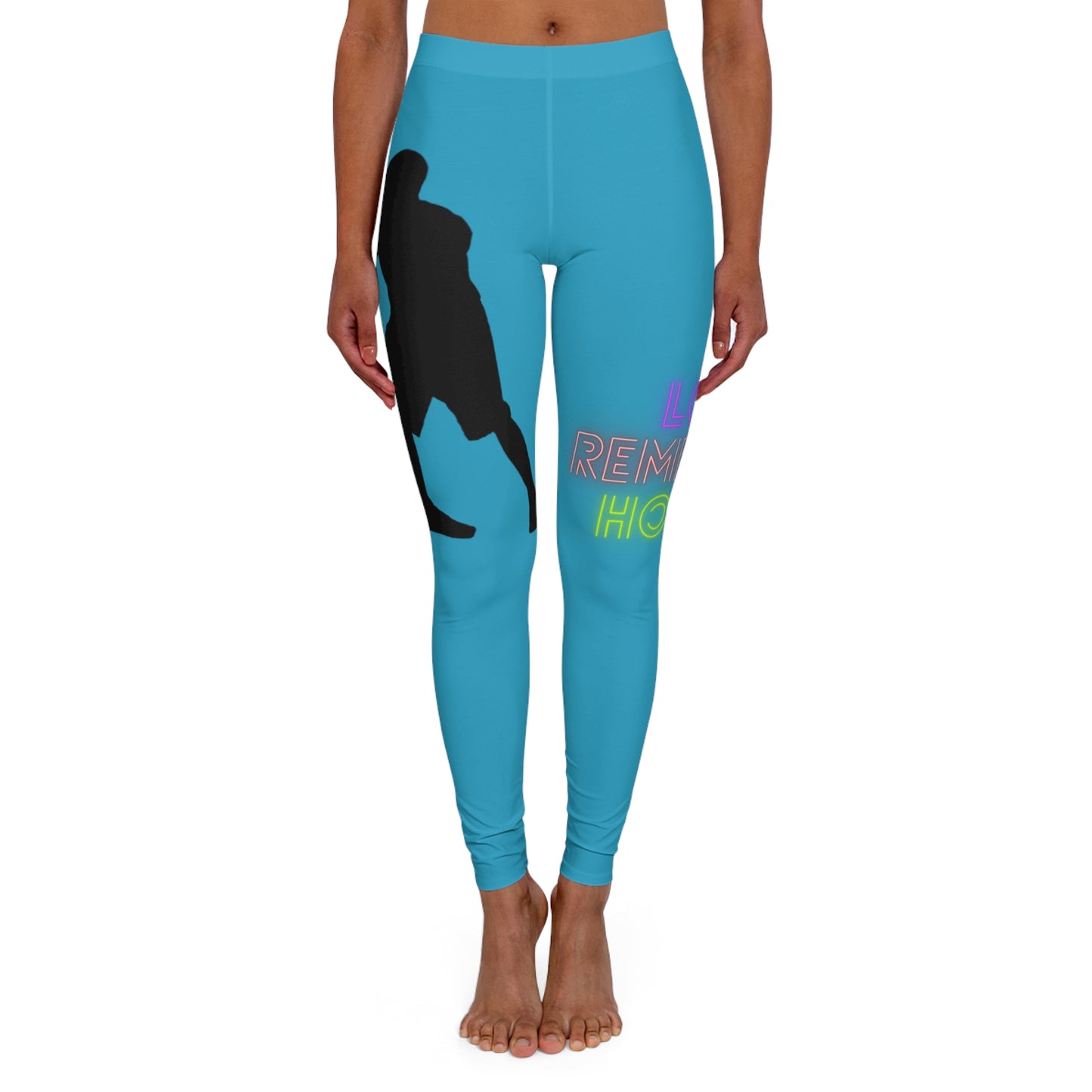 Women's Spandex Leggings: Basketball Turquoise