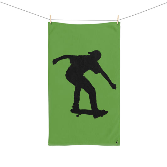 Hand Towel: Skateboarding Green