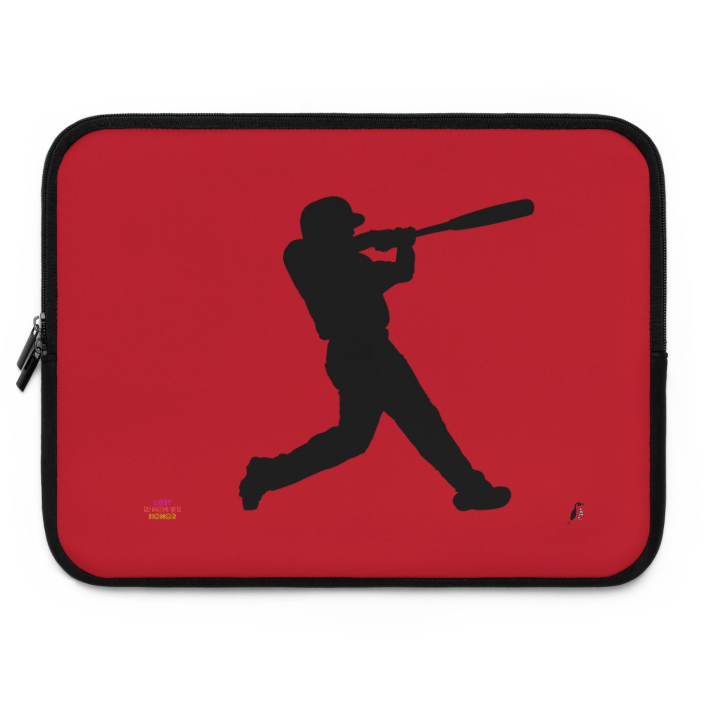 Laptop Sleeve: Baseball Dark Red