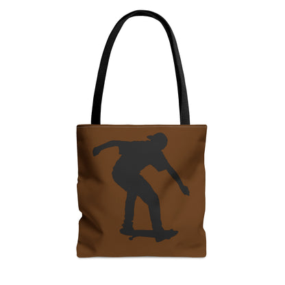 Tote Bag: Skateboarding Brown