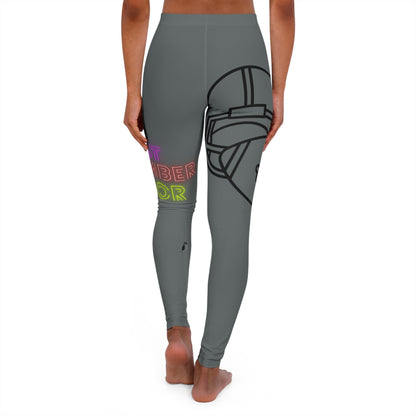 Women's Spandex Leggings: Football Dark Grey