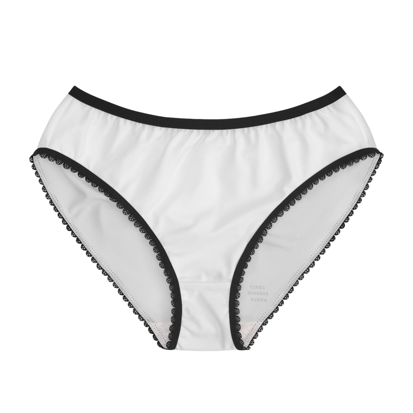 Women's Briefs: Crazy Penguin World Logo White