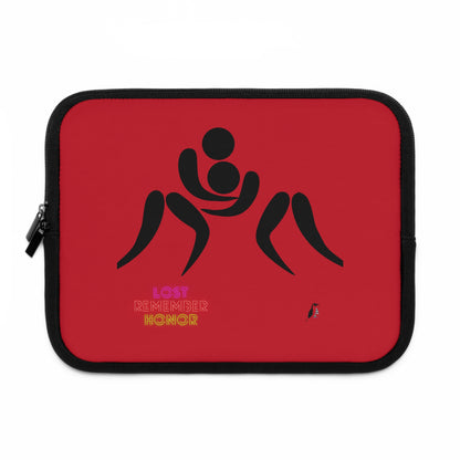 Laptop Sleeve: Wrestling Dark Red