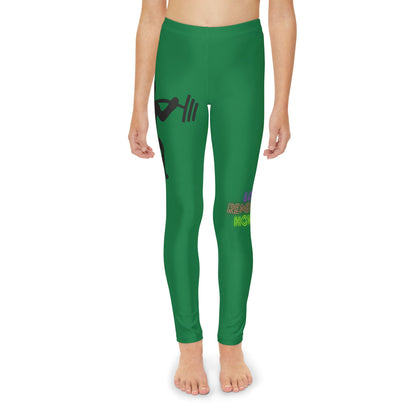 Youth Full-Length Leggings: Weightlifting Dark Green