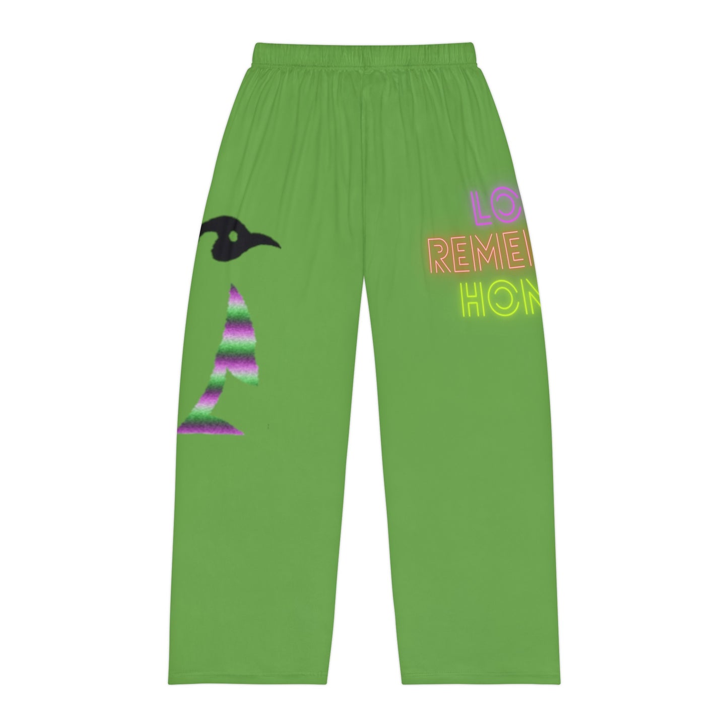 Men's Pajama Pants: Crazy Penguin World Logo Green