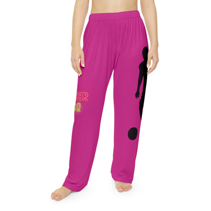 Pambabaeng Pajama Pantalon: Soccer Pink 