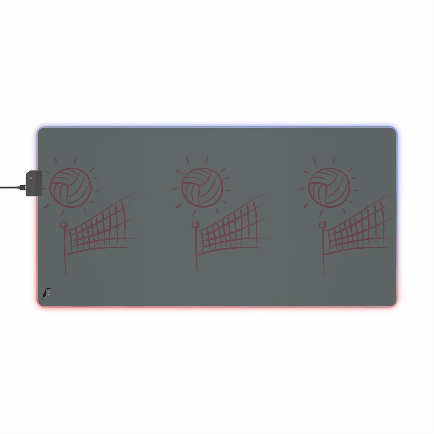 LED Gaming Mouse Pad: Volleyball Dark Grey