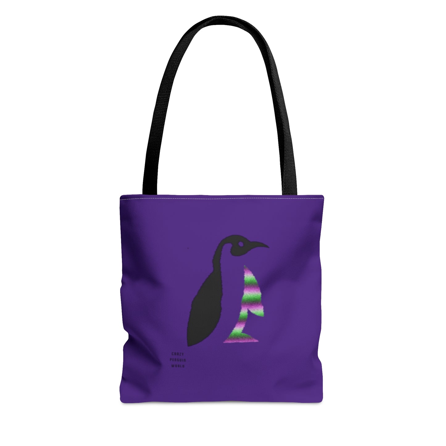 Tote Bag: Crazy Penguin World Logo Purple