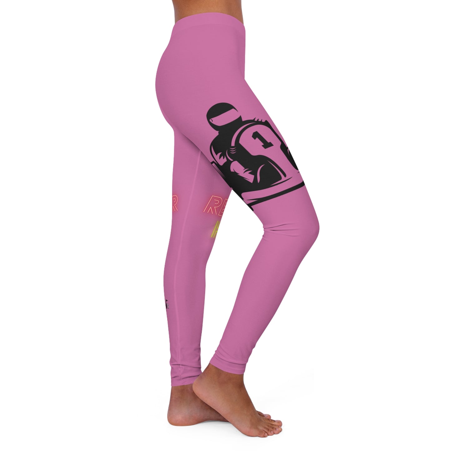 Women's Spandex Leggings: Racing Lite Pink