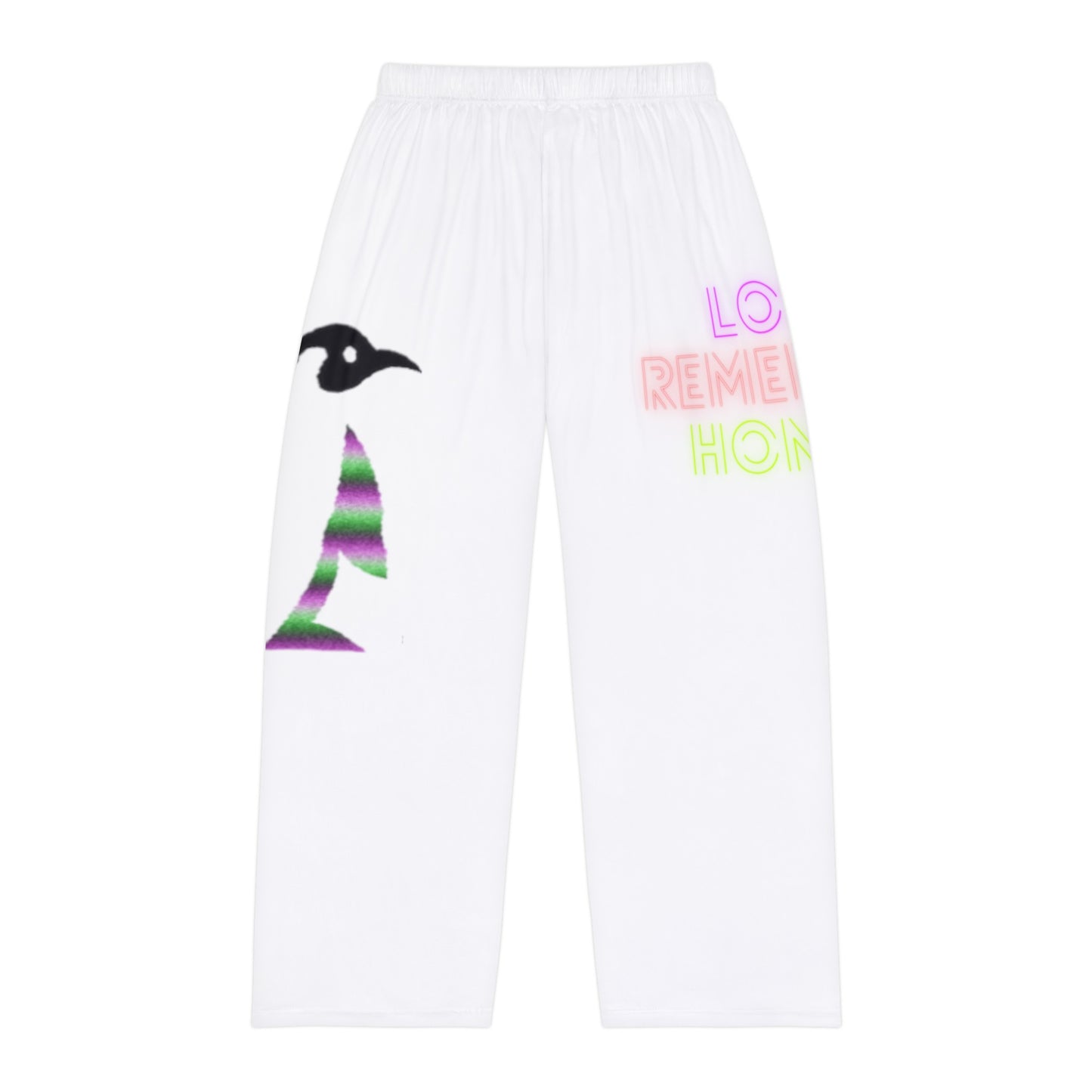 Men's Pajama Pants: Crazy Penguin World Logo White