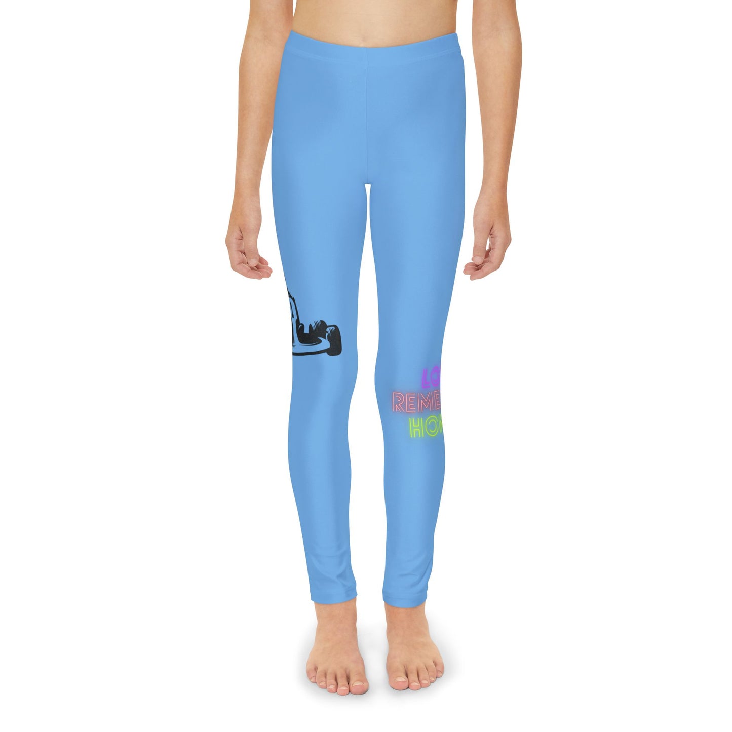 Youth Full-Length Leggings: Racing Lite Blue