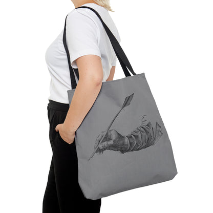 Tote Bag: Writing Grey