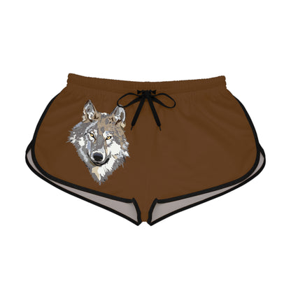 Women's Relaxed Shorts: Wolves Brown