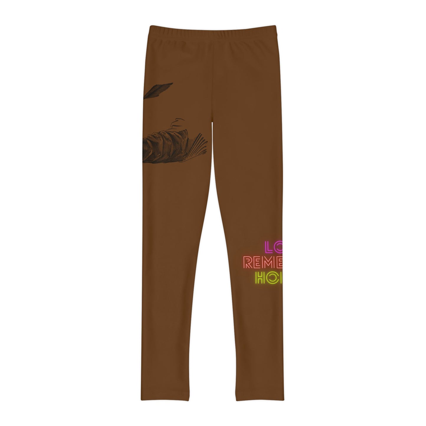 Youth Full-Length Leggings: Writing Brown