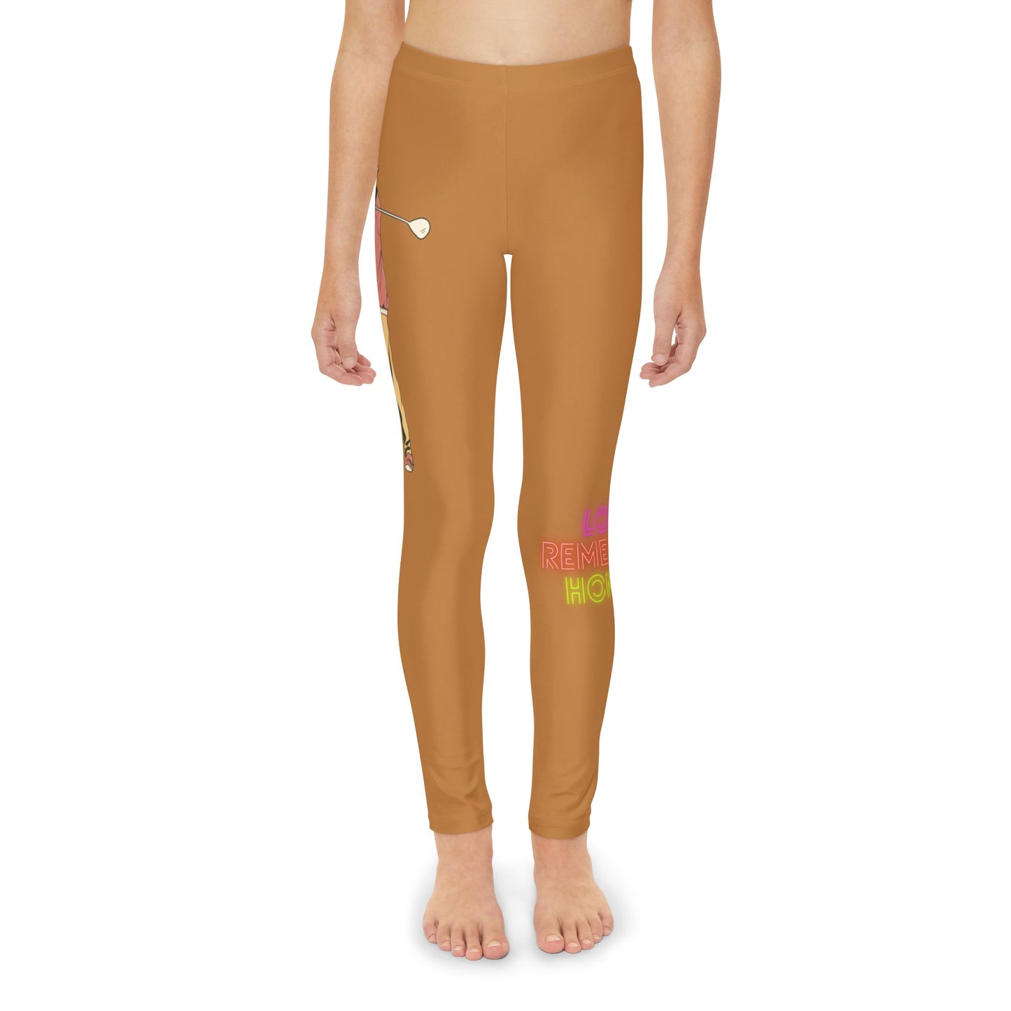 Youth Full-Length Leggings: Golf Lite Brown