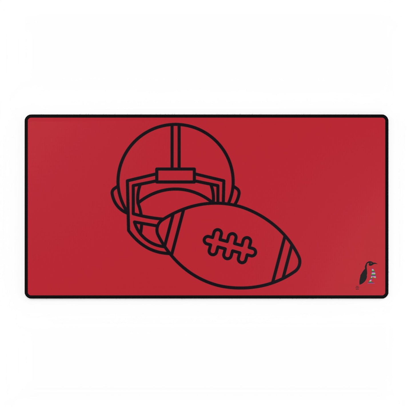 Desk Mats: Football Dark Red