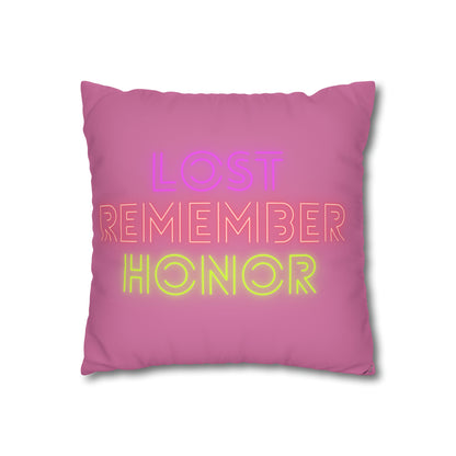 Faux Suede Square Pillow Case: Football Lite Pink