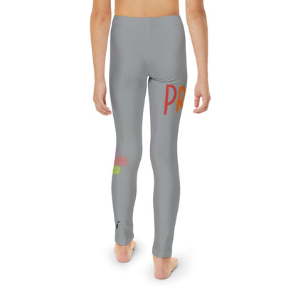 Youth Full-Length Leggings: LGBTQ Pride Grey