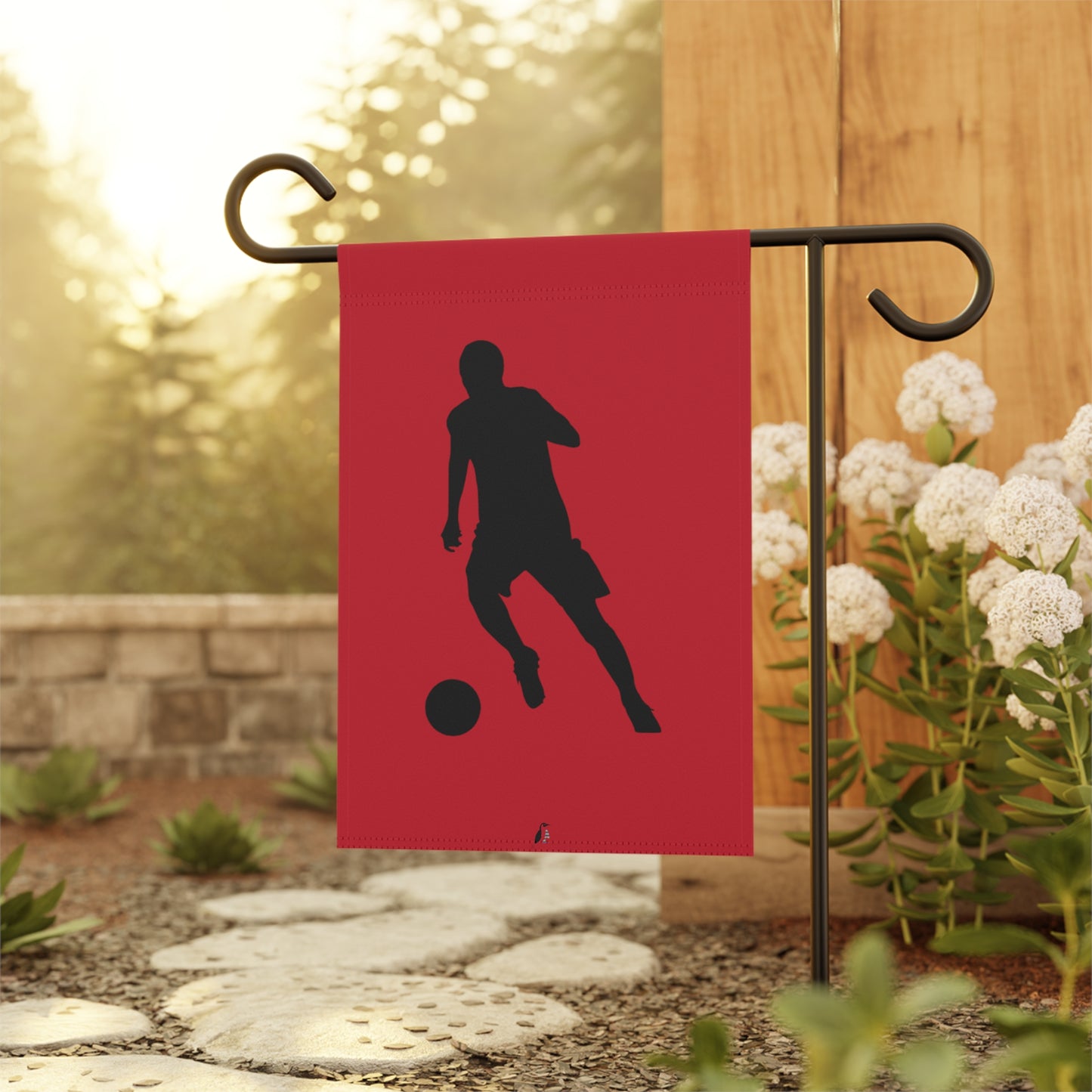 Garden & House Banner: Soccer Dark Red