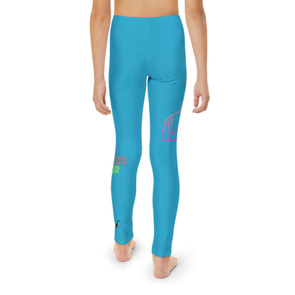 Youth Full-Length Leggings: Bowling Turquoise