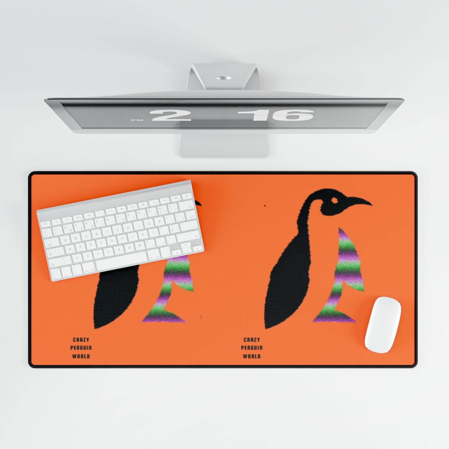 Desk Mats: Crazy Penguin World Logo Crusta