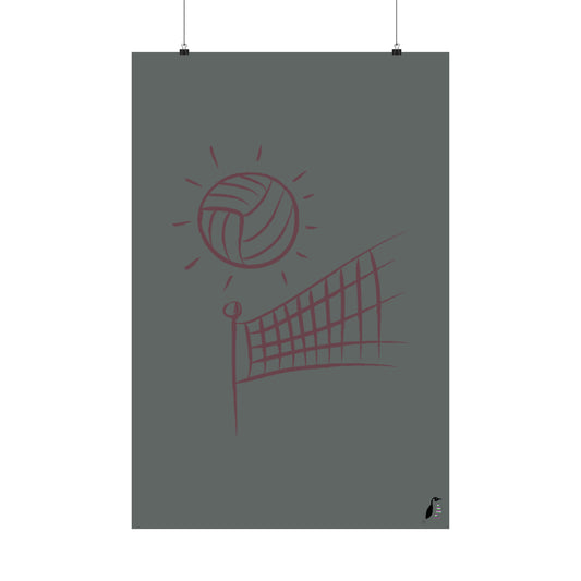 Premium Matte Vertical Posters: Volleyball Dark Grey